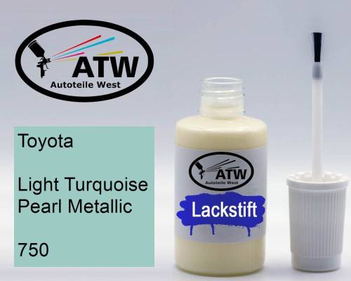 Toyota, Light Turquoise Pearl Metallic, 750: 20ml Lackstift, von ATW Autoteile West.